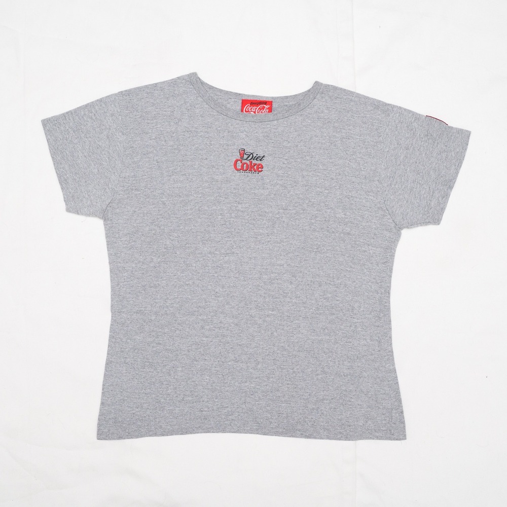 Vintage Y2K‎ Diet Coke Women "baby" T Shirt Gray Made in USA old logo XL